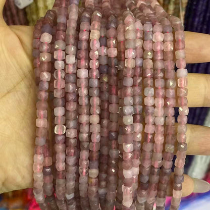 Square Faceted Beads 4-5MM Gemstone/Quartz/Jasper/Agate