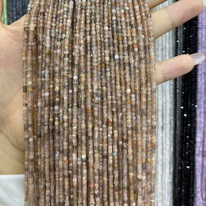 Tiny Square Faceted Beads 2-3mm Gemstone/Quartz/Jasper/Agate