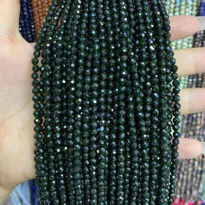 Tiny Round Faceted Beads Gemstone/Quartz/Jasper/Agate 2mm 3mm 4mm