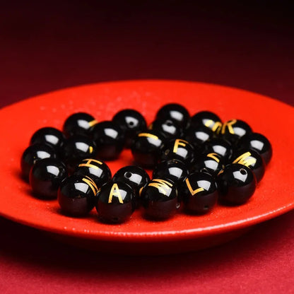 Natural Red Agate Beads - 26 Alphabet Loose Beads for Engraving Customization DIY