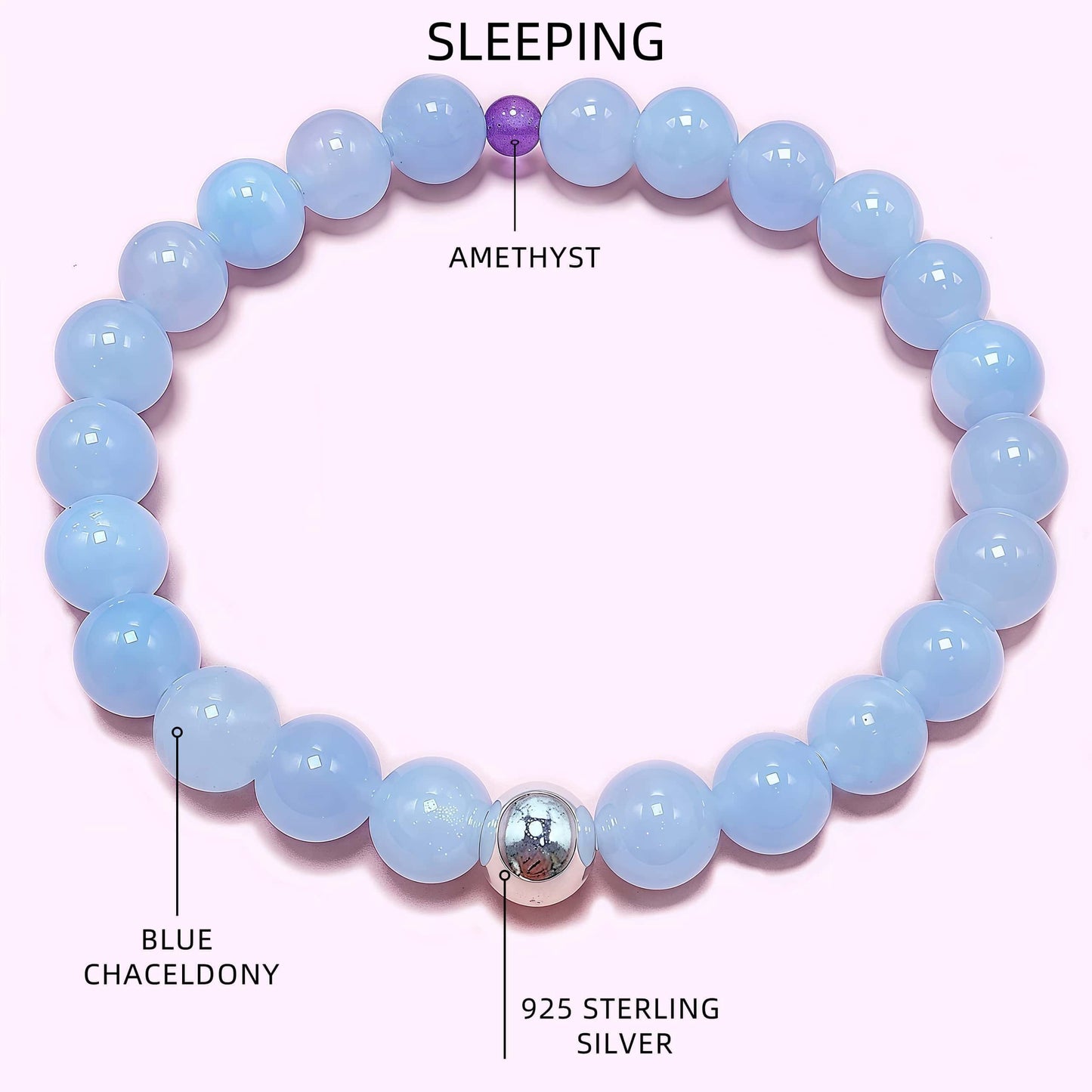 Blue Chalcedony Improve Sleep Crystal Bracelet
