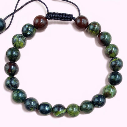 Dragon Blood for Protection and Apotropaic Briaded Rope Crystal Bracelet