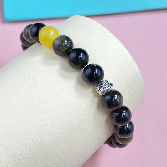 Golden Obsidian for Protection and Apotropaic Crystal Bracelet