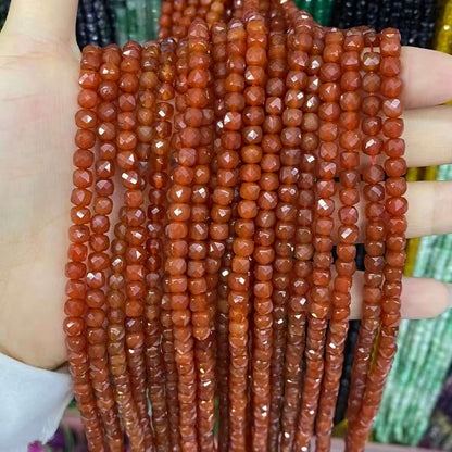 Square Faceted Beads 4-5MM Gemstone/Quartz/Jasper/Agate