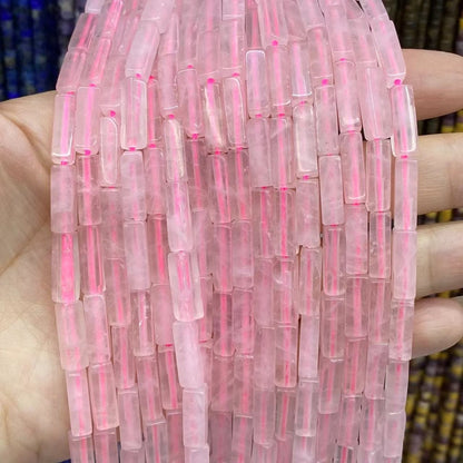 Square Tube Beads 4x13mm Quartz/Jasper/Agate/Crystal
