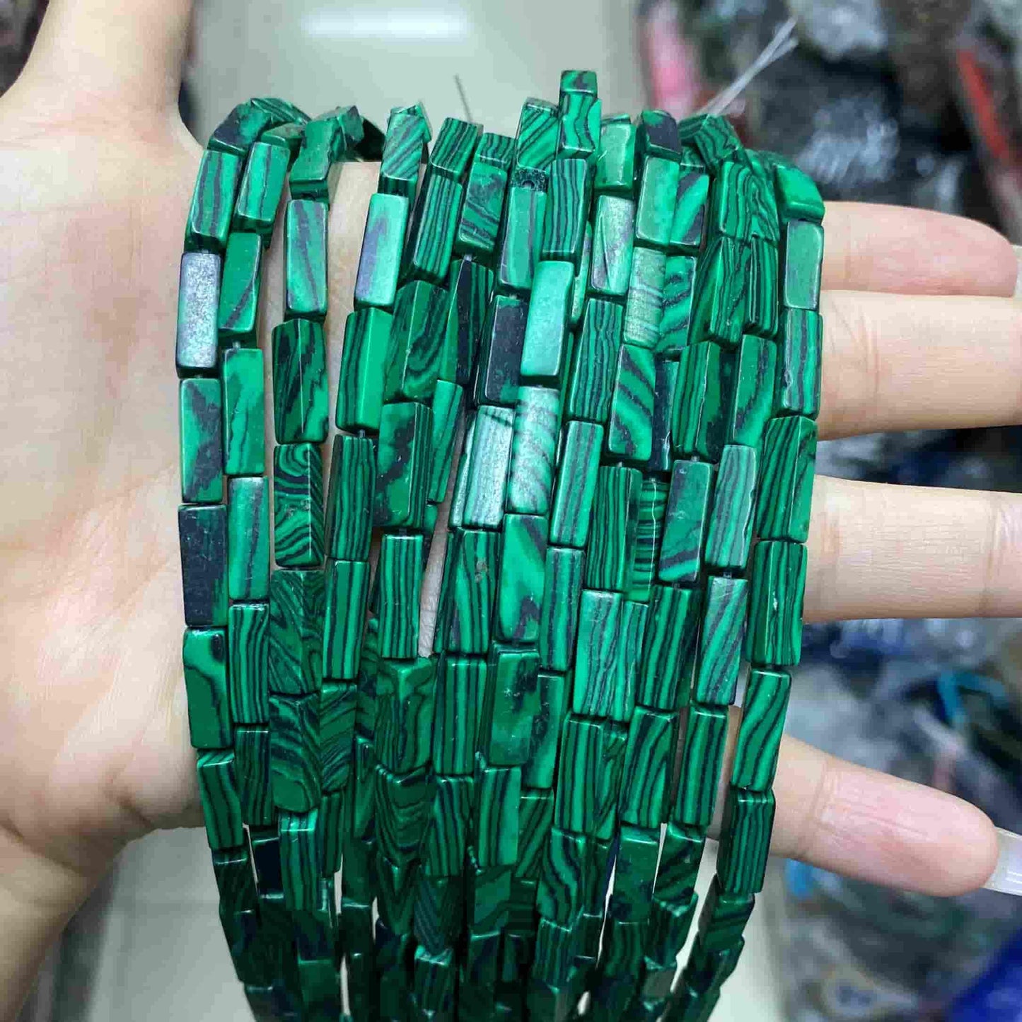 Square Tube Beads 4x13mm Quartz/Jasper/Agate/Crystal