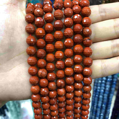 Round Faceted Beads Crystal/Quartz/Jasper/Agate 6mm 8mm 10mm