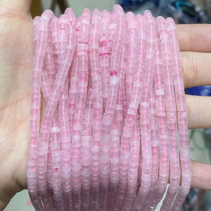Heshi Shape Rose Quartz Beads
