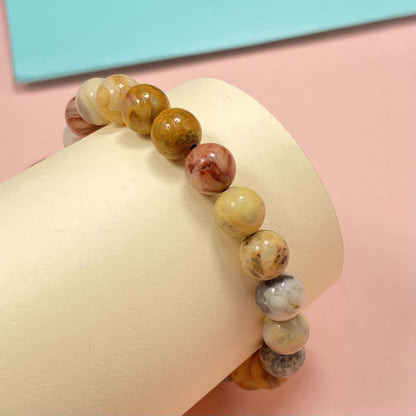 Crazy Lace Agate Crystal Bracelet for Focus and Concentration