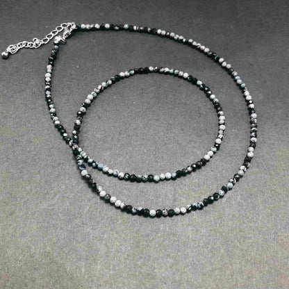 2mm Shining Beads Stone Necklace Choker Jewelry