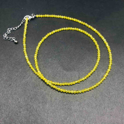2mm Shining Beads Stone Necklace Choker Jewelry