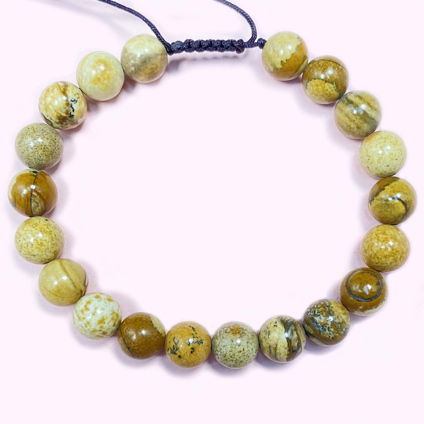 Picture Jasper for Better Wealth & Career Braided Rope Crystal Bracelet