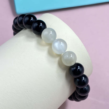 Onyx with Moonstone for Weight Loss Crystal Bracelet