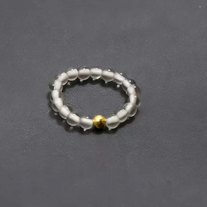 3mm Multi Round Bead Ring Elastic Rings Stackable