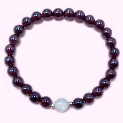 Red Garnet Crystal Bracelet for Love and Relationship