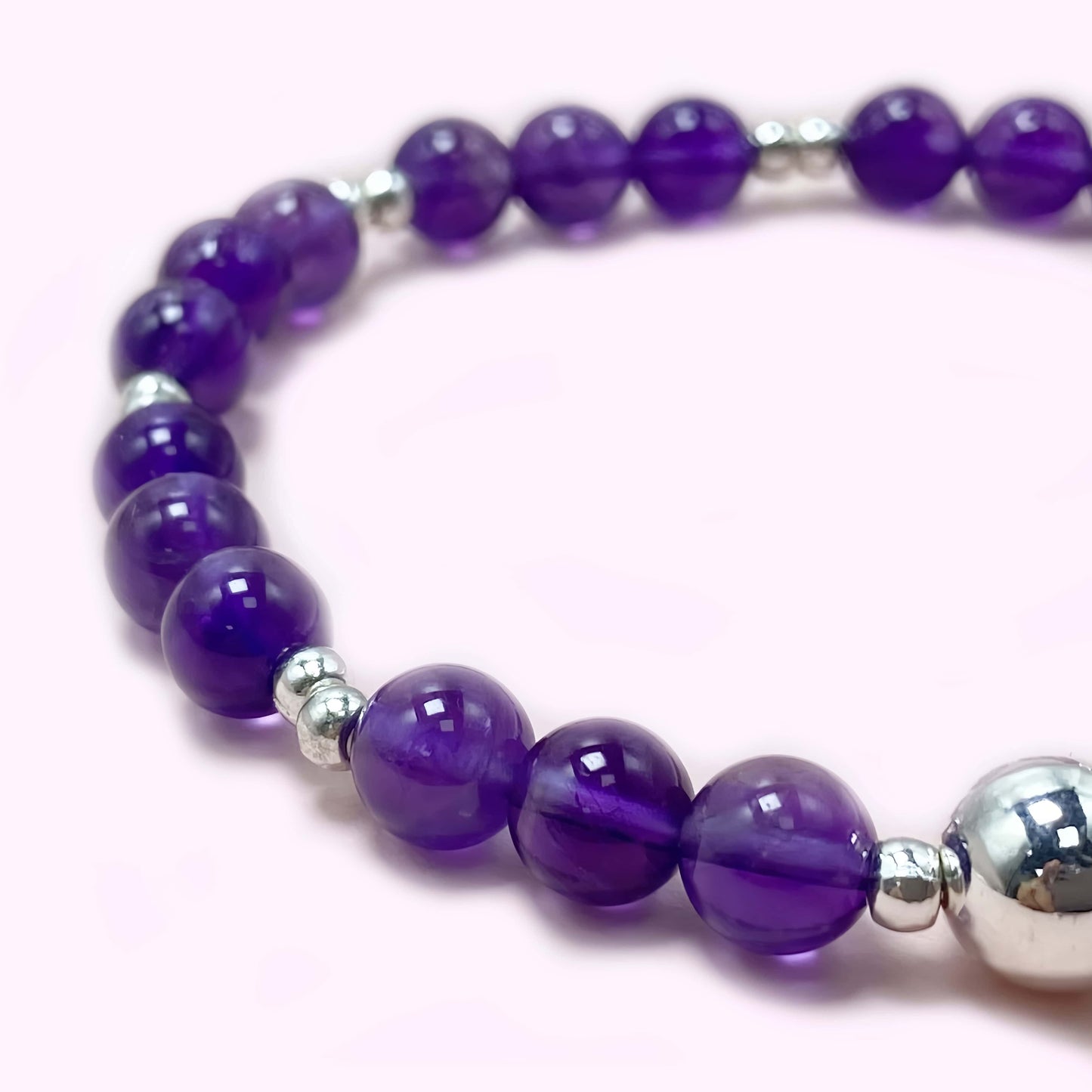 Pure Amethyst Crystal Bracelet for Love and Relationship