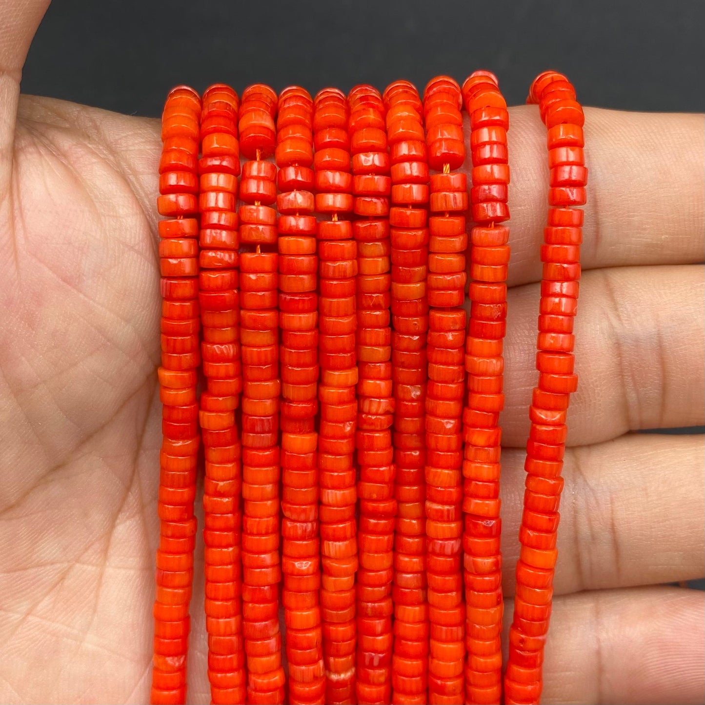 Rondelle & Heshi Shape Coral Beads