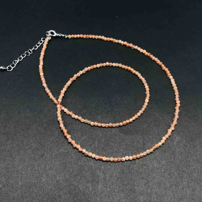 2mm Shining Beads Stone Necklace Choker Jewelry