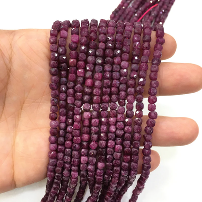 Square Faceted Beads 4-5MM Gemstone/Quartz/Jasper/Agate