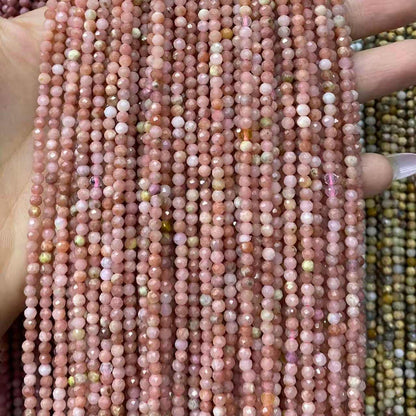 Tiny Round Faceted Beads Gemstone/Quartz/Jasper/Agate 2mm 3mm 4mm