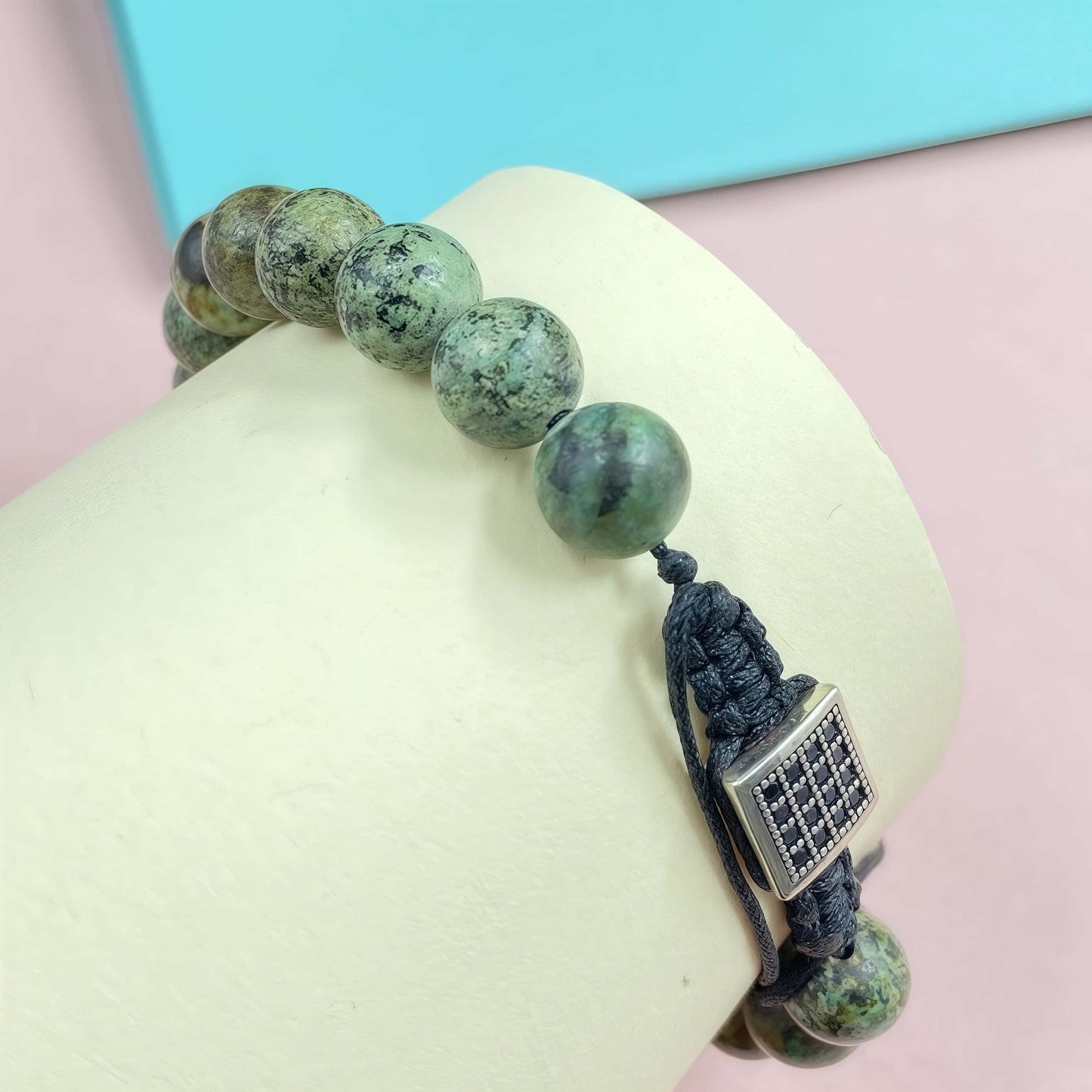 African Turquoise Crystal Bracelet for Focus and Concentration