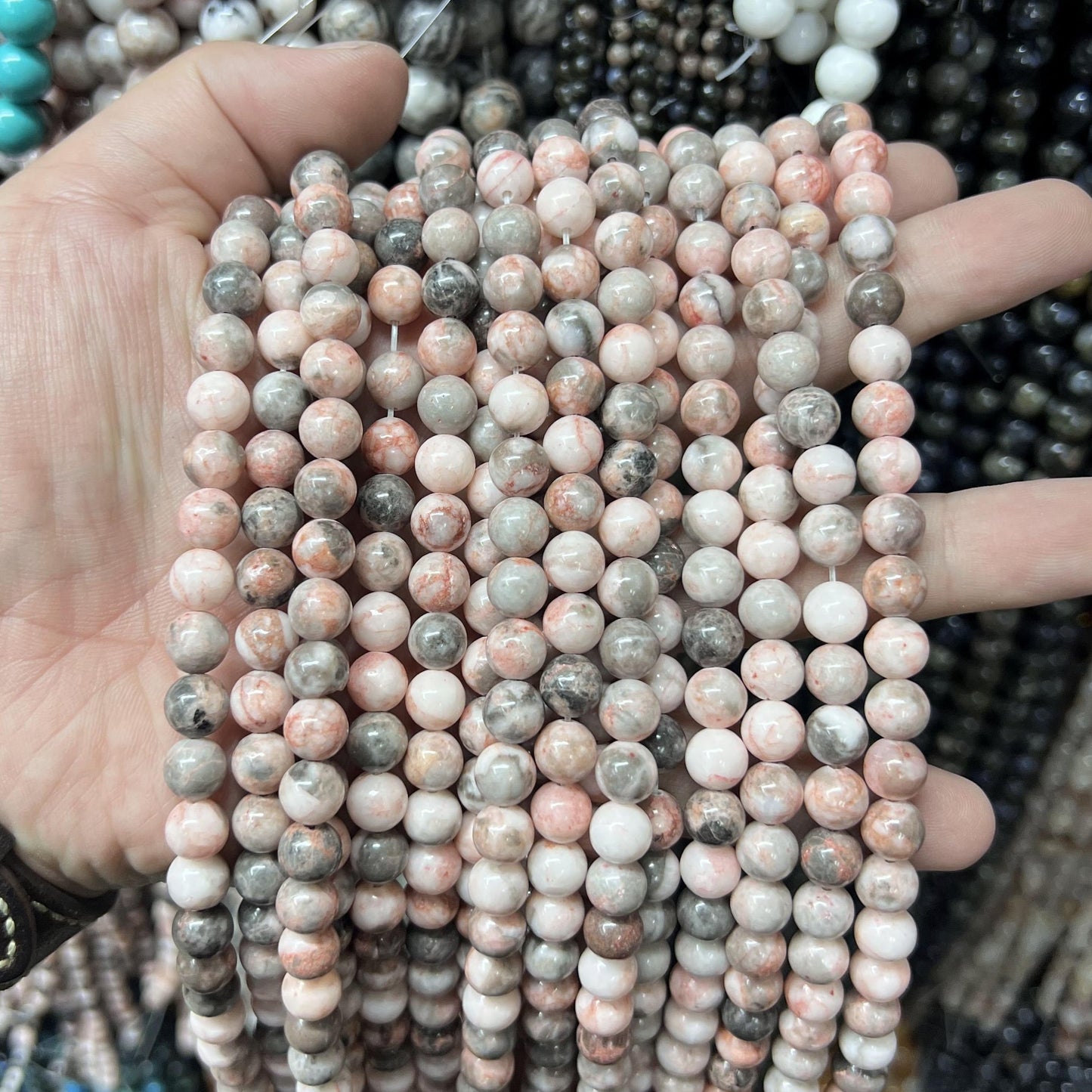 $2.5--8mm #2 Semi- Precious beadsFree Shipping