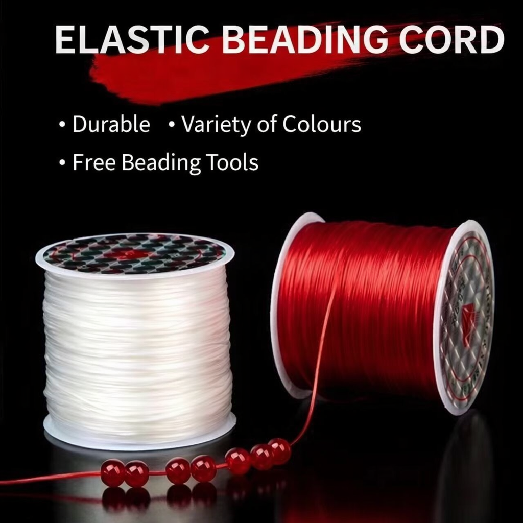 $0.99/Pcs 50M/Roll 0.8mm High Quality Japan Import Elastic Cord Crystal String for Beading Premium Stretch Polyester Thread , for DIY Jewelry Making