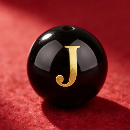 Natural Red Agate Beads - 26 Alphabet Loose Beads for Engraving Customization DIY