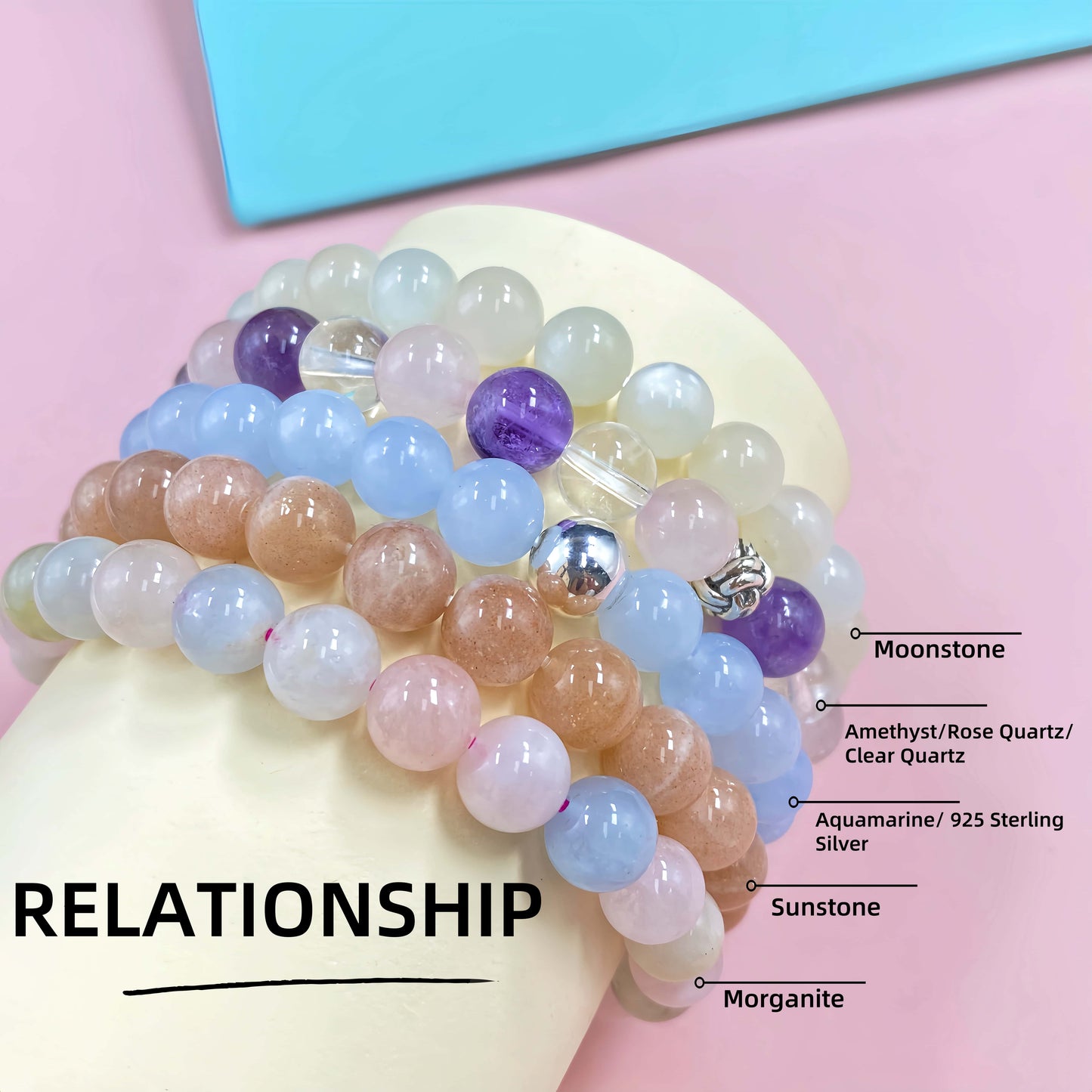 Natural Healing Crystal Bracelet Set