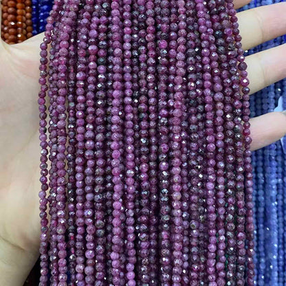 Tiny Round Faceted Beads Gemstone/Quartz/Jasper/Agate 2mm 3mm 4mm