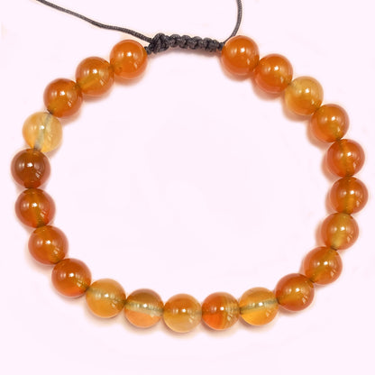 Natural Carnelian for Better Wealth & Career Braided Rope Crystal Bracelet