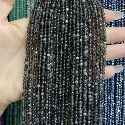 Tiny Round Faceted Beads Gemstone/Quartz/Jasper/Agate 2mm 3mm 4mm