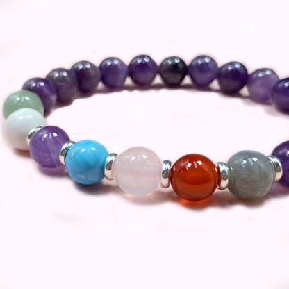 Amethyst Seven Chakra Crystal Bracelets
