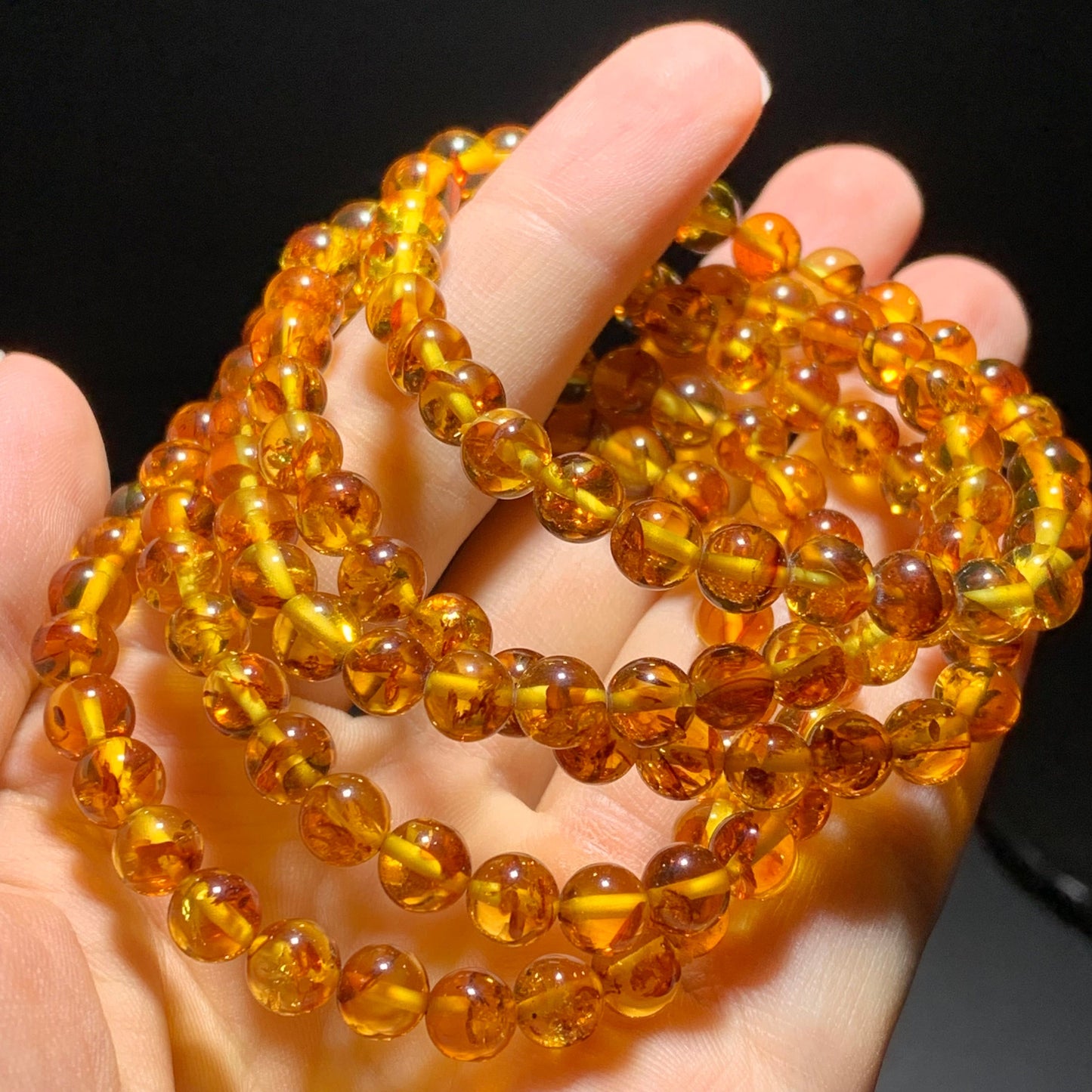 Flower amber crystal bracelet