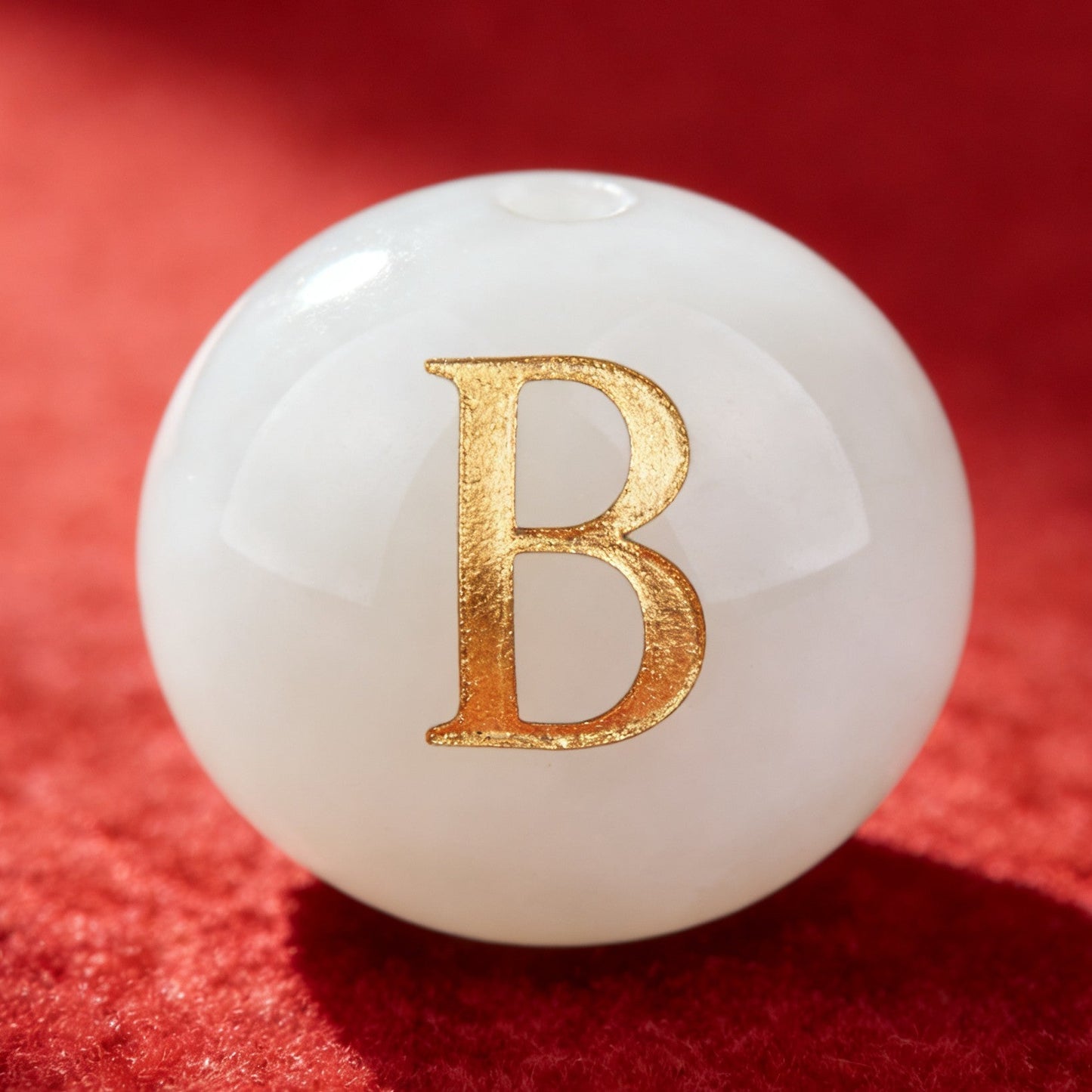 Natural Red Agate Beads - 26 Alphabet Loose Beads for Engraving Customization DIY