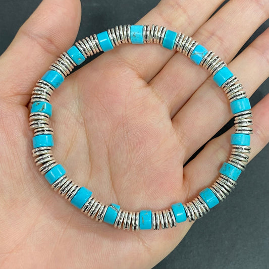 Flat Turquoise Crystal Bracelet for Focus and Concentration