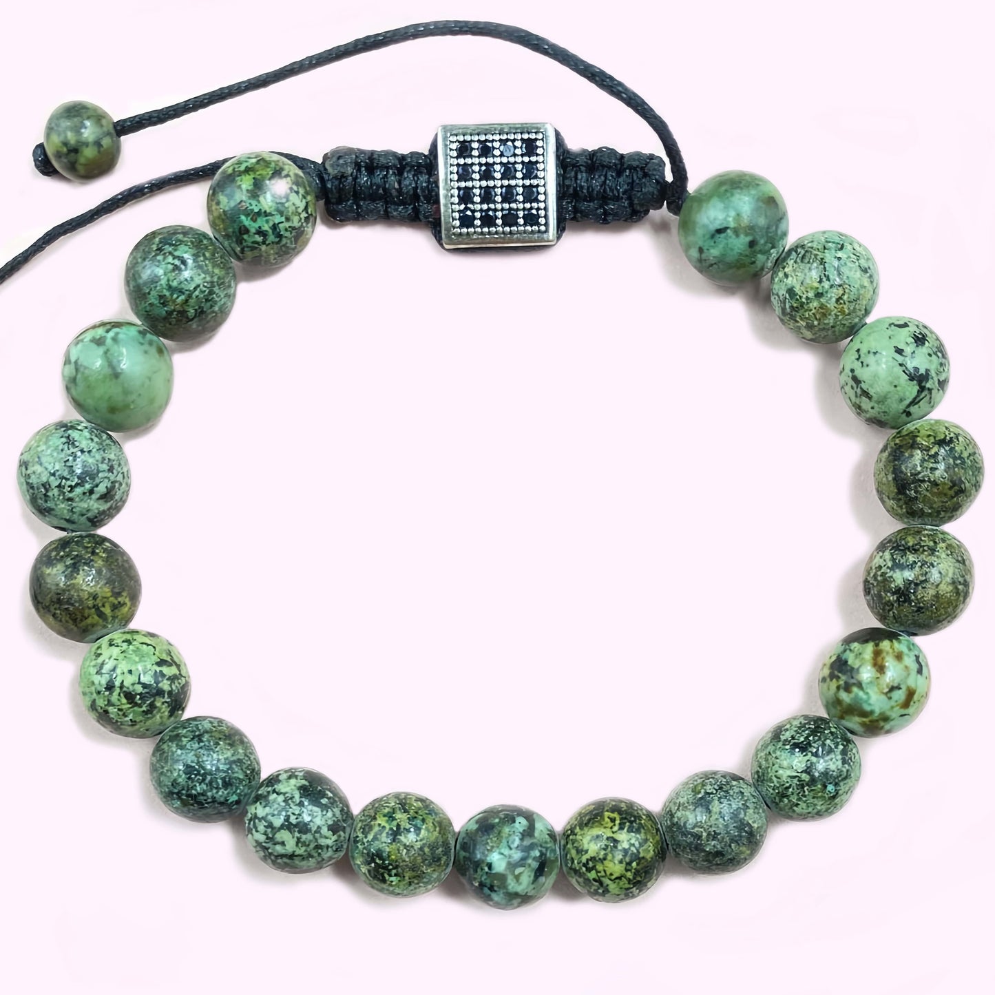 African Turquoise Crystal Bracelet for Focus and Concentration