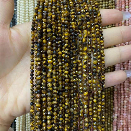 Tiny Round Faceted Beads Gemstone/Quartz/Jasper/Agate 2mm 3mm 4mm