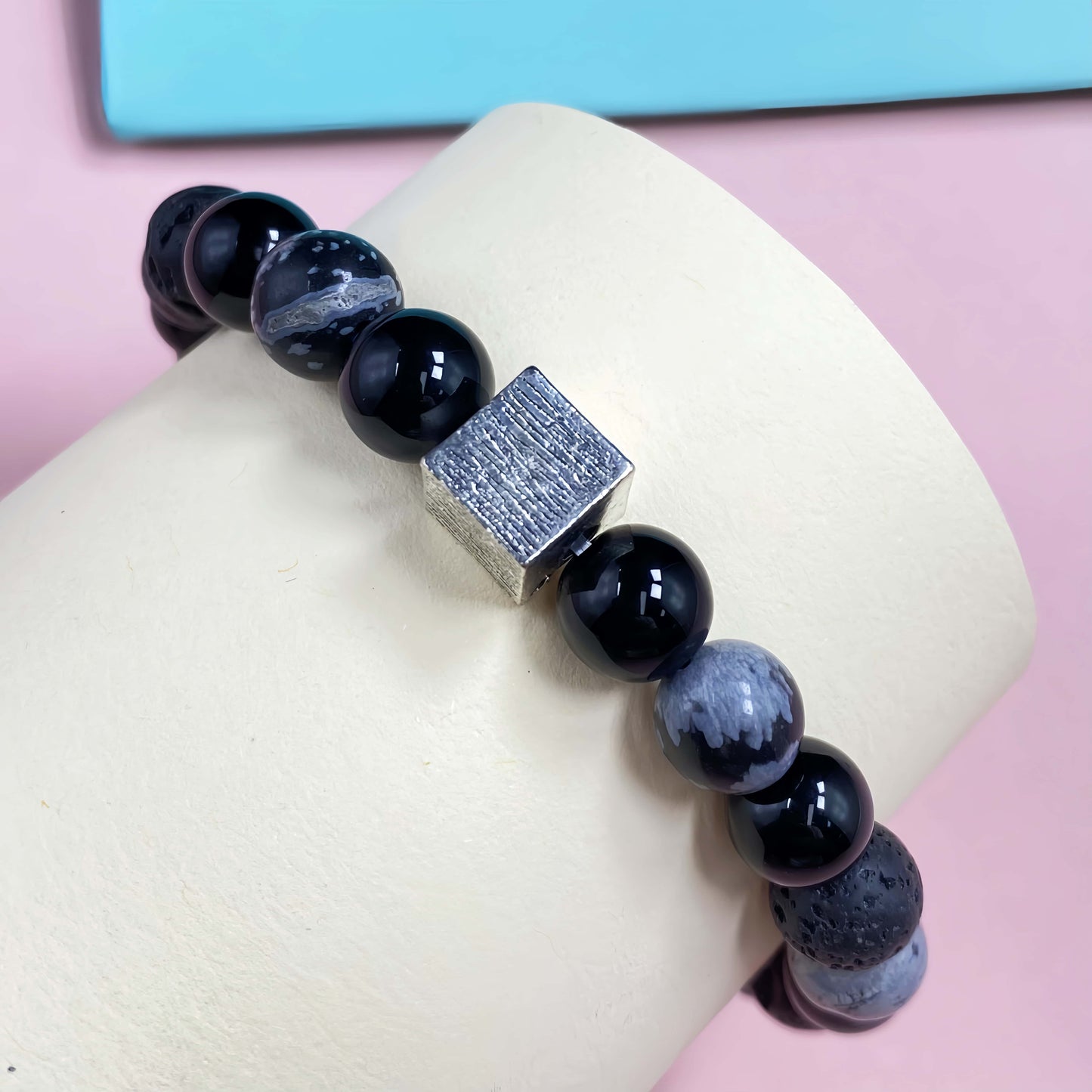 Triple Onyx for Protection and Apotropaic Crystal Bracelet