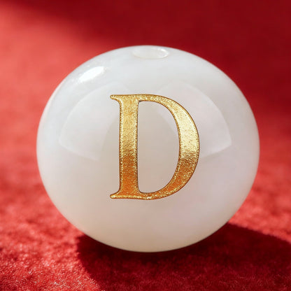 Natural Red Agate Beads - 26 Alphabet Loose Beads for Engraving Customization DIY