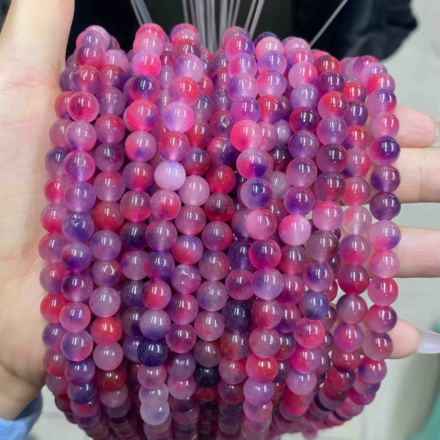 $1.99-8mm Color Jade Beads Round Smooth/Faceted Beads