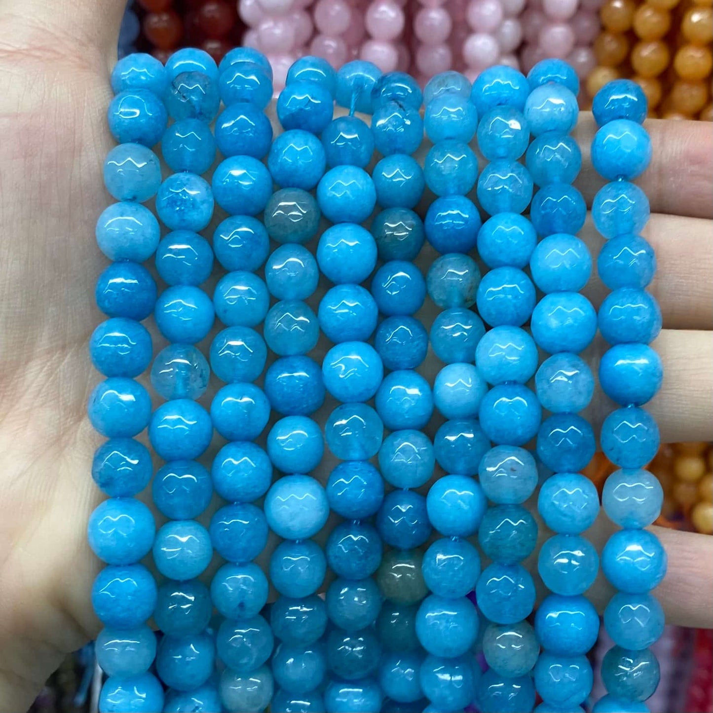 Color Jade Beads Round Smooth/Faceted Beads 6mm/8mm/10mm
