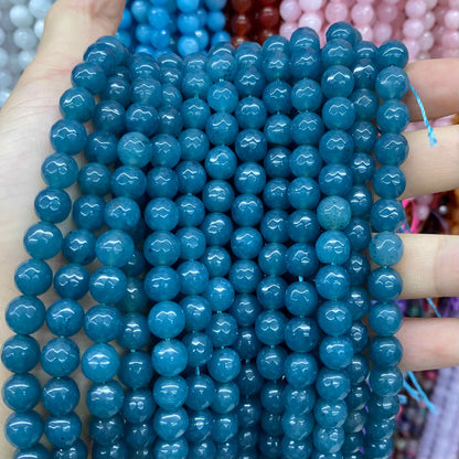 $1.99-8mm Color Jade Beads Round Smooth/Faceted Beads