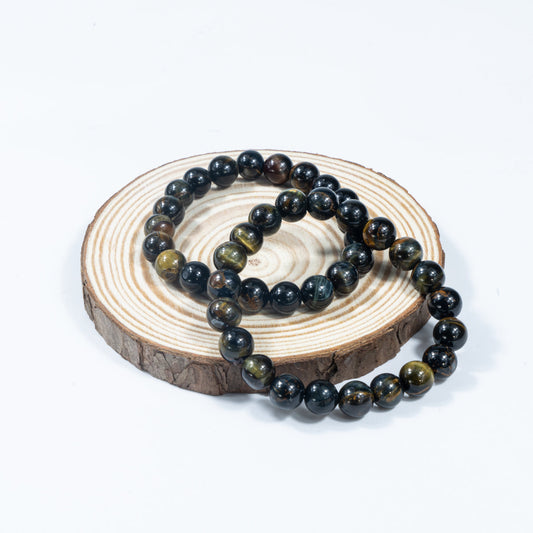 8mm Natural Blue Tiger Eye Stone Bracelet Wholesale