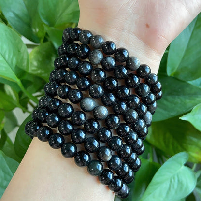 Silver Obsidian Bracelet $10/3PCS