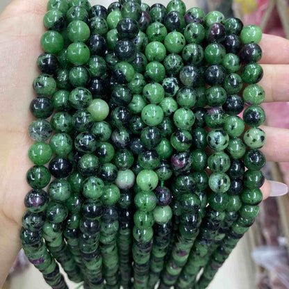 Round Smooth Beads Crystal/Quartz/Jasper/Agate 4mm 6mm 8mm 10mm