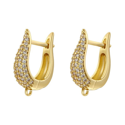 18K Golden Plated Earwire Clasp Earring Hook Accessory 1 Pair