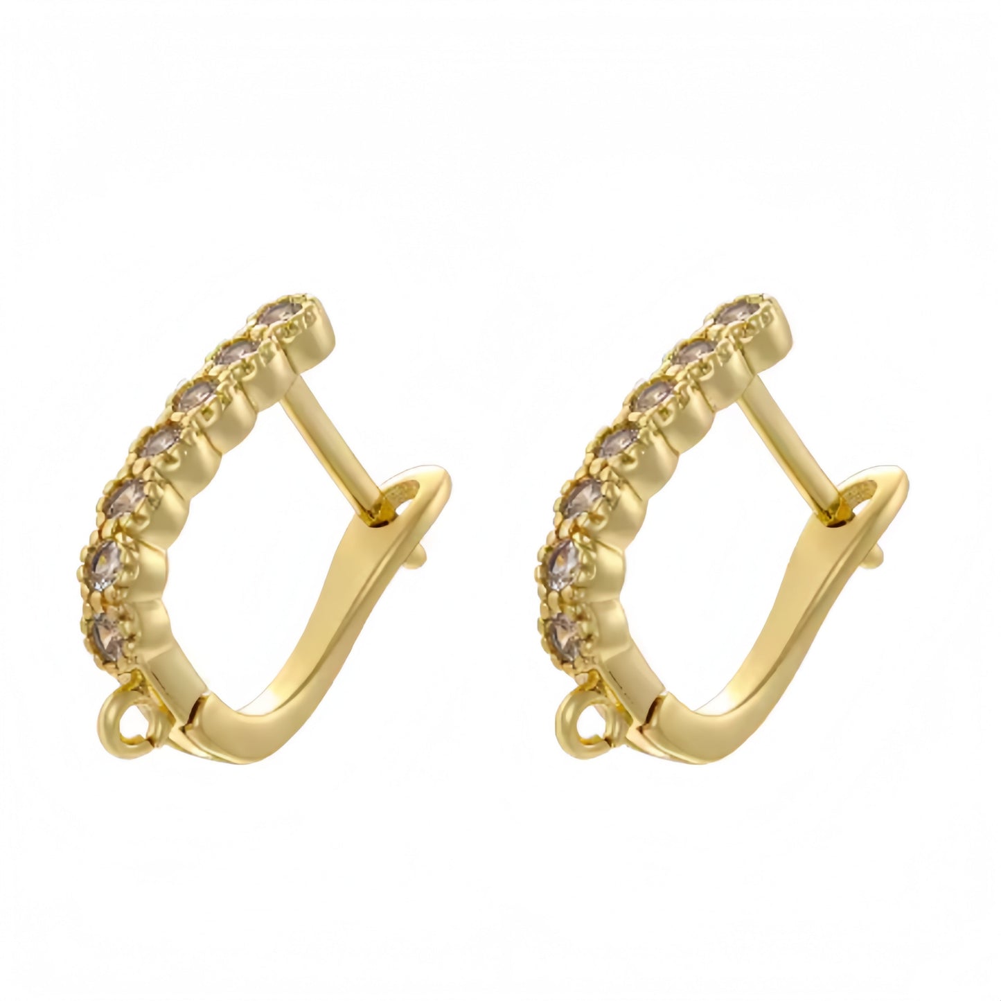 18K Golden Plated Earwire Clasp Earring Hook Accessory 1 Pair
