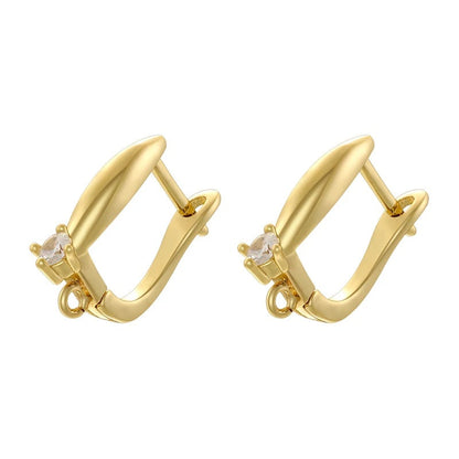 18K Golden Plated Earwire Clasp Earring Hook Accessory 1 Pair