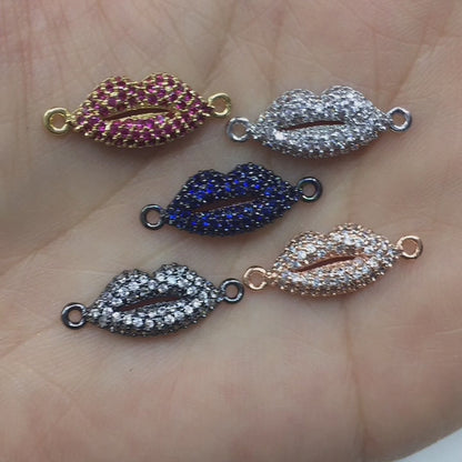 1PCS Brass Cubic Zirconia Lip Accessories